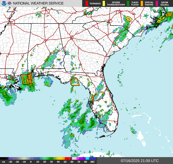 Weather radar map