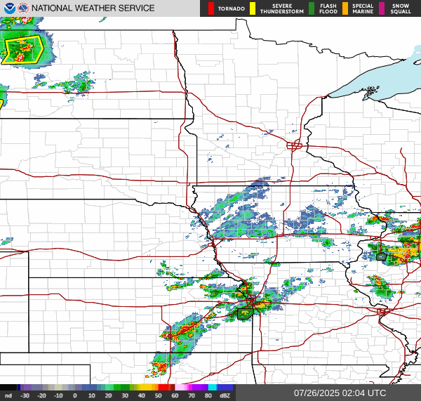 Weather radar map