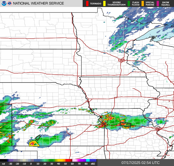 Weather radar map