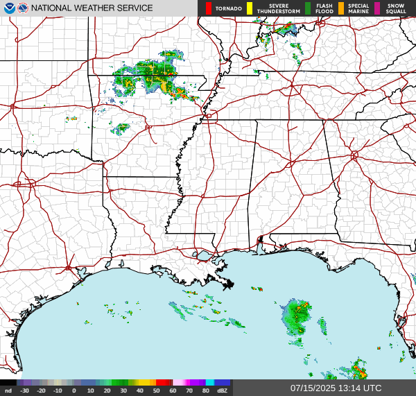 Weather radar map