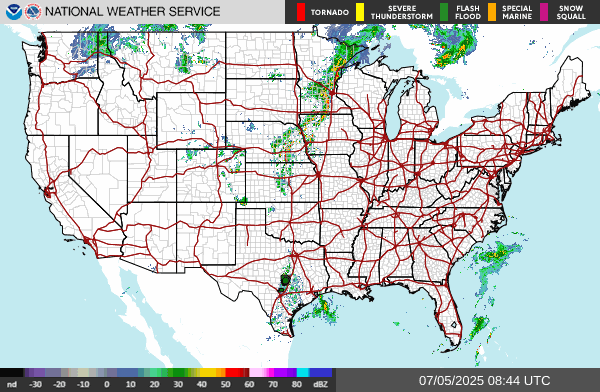 Weather radar map