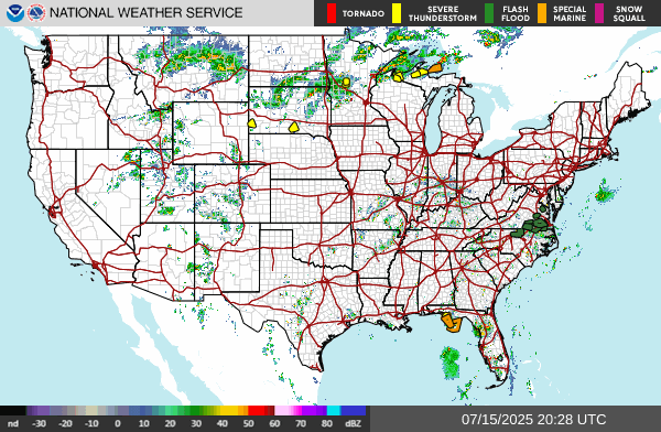 Weather radar map